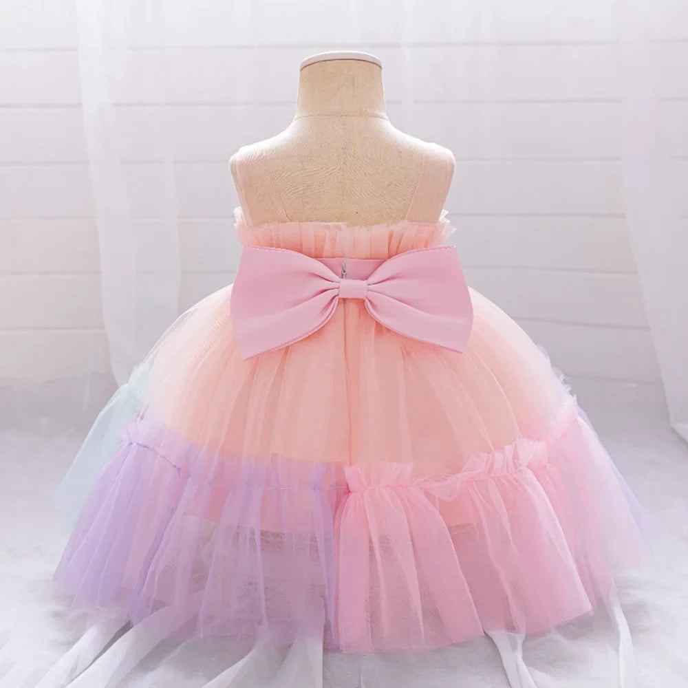 Leopard Princess Party Baby Girl Dress Toddler Tulle Wedding Bridesmaid Evening Dresses for Girls 1st Birthday Prom Tutu Costume
