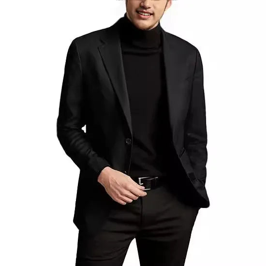 Spring Autumn Men's Business Casual Blazers Solid Fashion Suit Outwear Male Single Breasted Turn Down Collar Office Suit Jacket