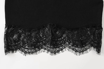 Women's Summer Dresses Lace Patchwork Camisoles Sexy Club Solid Short Dresses Fashion Skinny Female Regular Casual Mini Dresses
