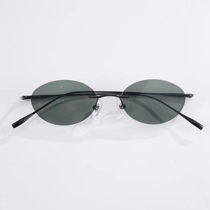 Fashion Frameless Women Polarized Sunglasses Travel Photography Sunglass Pure Titanium Frame Men Punk Sun Glasses Shades UV400