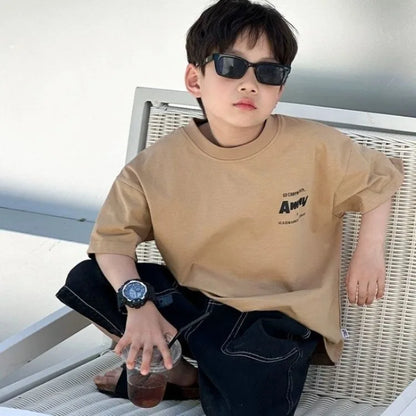 Boys' Casual Short Sleeve T-Shirt 100% Cotton Summer Kids' Clothing Toddler Boys Bestseller