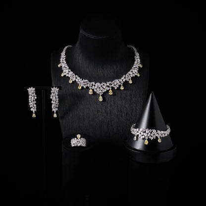 00073 Bridal Cubic Zirconia Necklace Set for Women Dubai Jewelry Sets  Wedding Jewelry Wedding & Engagement Accessories
