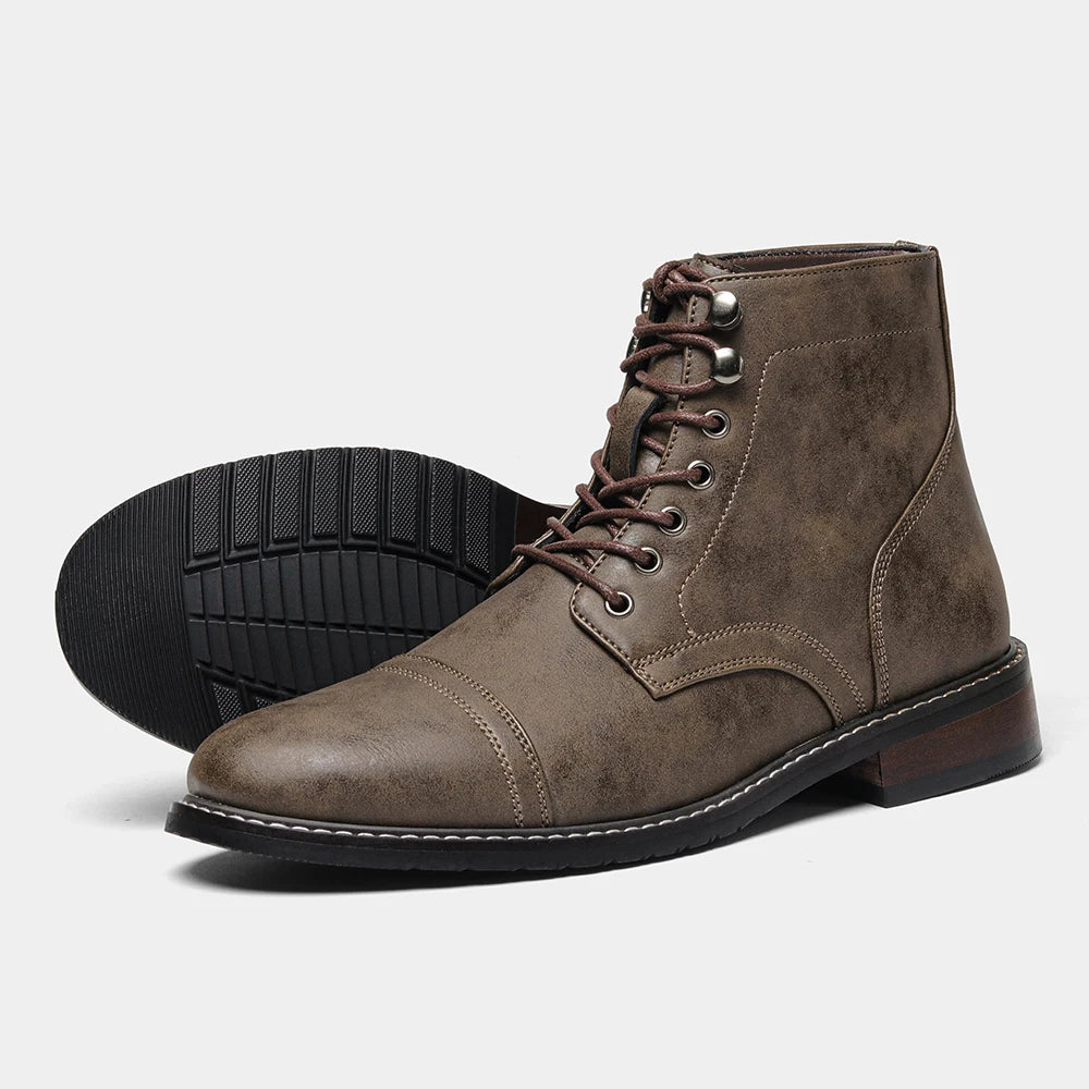 Classical Men Boots 2025 Fashion Comfortable Spring Leather Ankle Boots