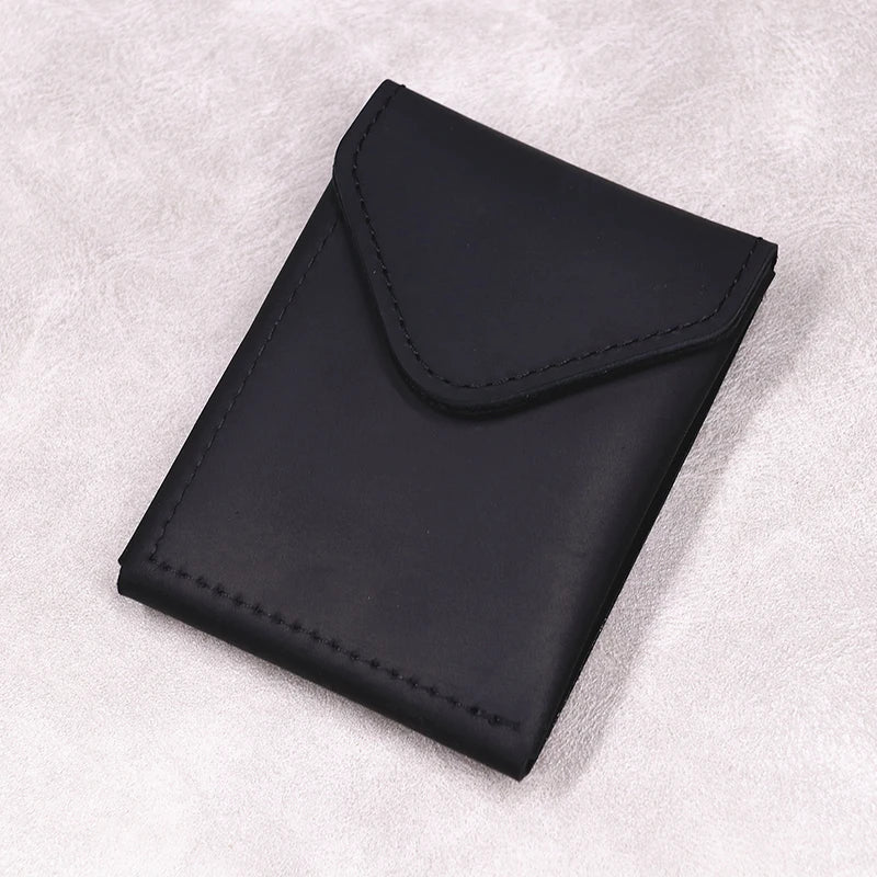 Men's Slim Minimalist Wallet Pocket Cash Card Holder with Flap Closure for Organizing Financials
