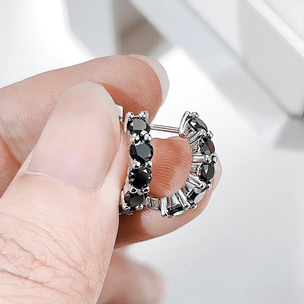 100% Real 3.5mm 0.2ct Moissanite Hoop Earrings for Women S925 Sterling Silver Earring Luxury Designer Wedding Fine Jewelry