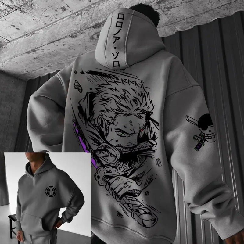 2026  Anime Hoodie Graphic Sweatshirt Men Women One Piece Zoro Streetwear New Spring Casual Pullover Jacket Long Sleeve Tops