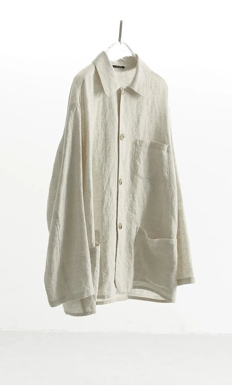 Raindrop Linen~ Long-Sleeved Linen Shirt, Thin Jacket, Loose Top, New Spring Clothing for Women