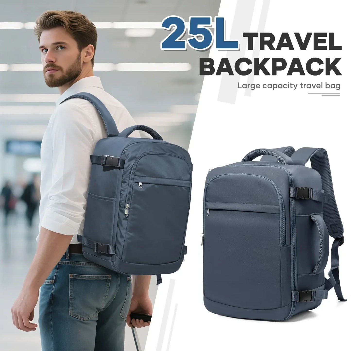 Under Seat Travel Backpack Ryanair 40x20x25 Airplane Travel Backpack Convenient Outdoor Men Laptop Backpack Outdoor Carry-On Bag
