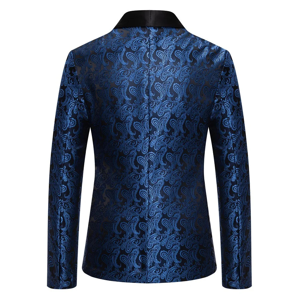 2026 New Men's Red Cashew Flower Blazer, Wedding Party Dress Jacket, White Blue Black Brands Blazers Coat, S M L XL XXL