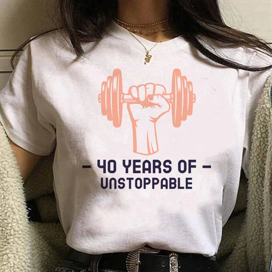 40 Ans 40th Years Birthday t shirt women Y2K Japanese Tee female graphic comic clothing