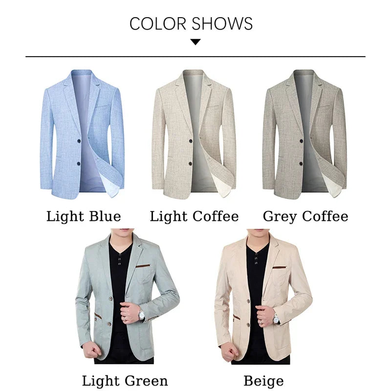Brand Middle Aged Men Blazers Jacket 2026 Spring Autumn Two Buttons Business Casual Blazer Male Minimalist Mans Clothing