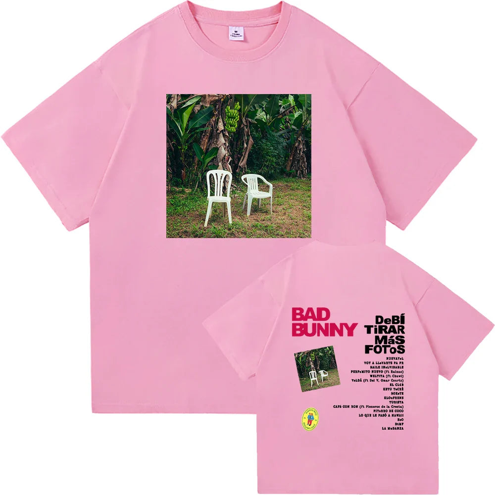 Bad Bunny DTMF World Tour 2025-2026 TShirt Men/women Clothing Vintage Harajuku High Quality Clothes Cotton TShirts for Fans Gift