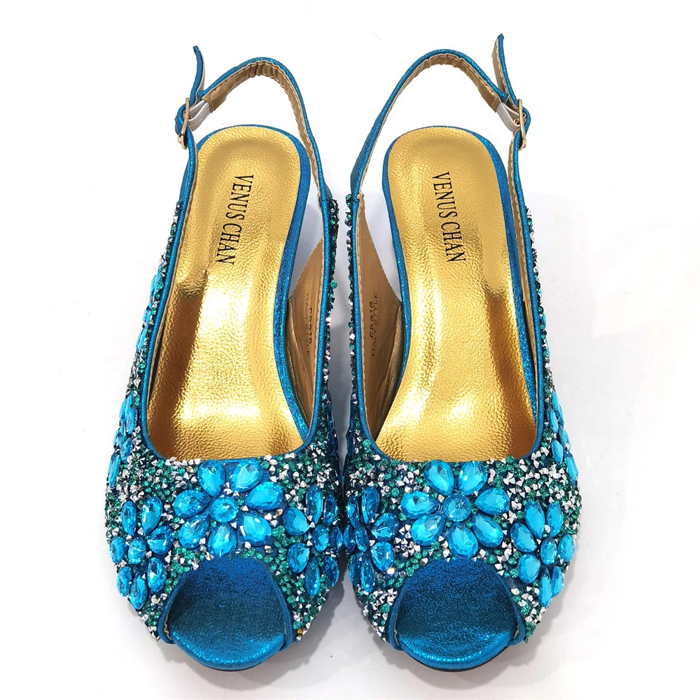 Summer Sandals for Party and Weddings Peep-Toe Bridal Shoes Women 2023 Comfortable Shoes and Bag Set for Lady