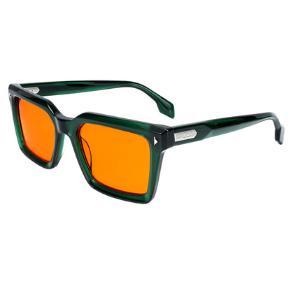 Designer Retro Rivet Tortoise Acetate Rectangle Sunglasses UV400 Non-Polarized Unisex Eyewear