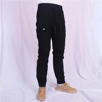 Motorcycle Riding Jeans Pants Elastic waist and ankle tied casual pants Soft And Casual Inset Gear Layer On Hips And Knees