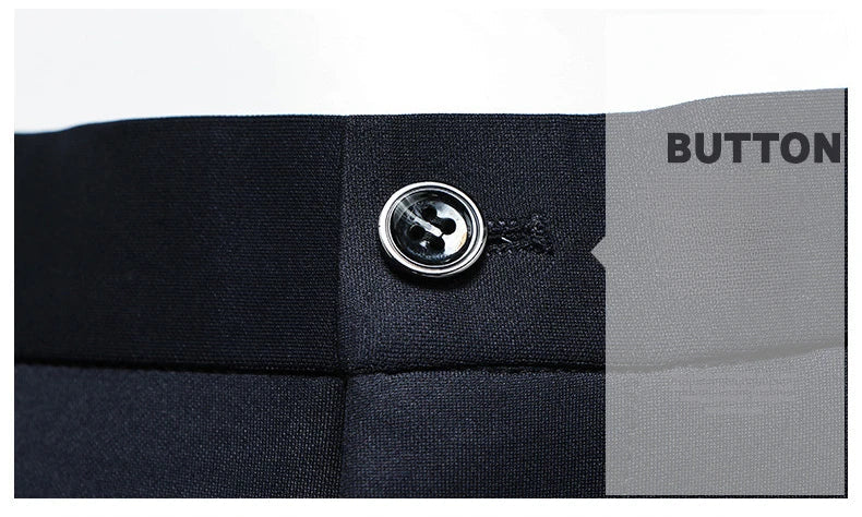 Elastic Men's Suit Pants Thin Straight Leg Pants Wrinkle Resistant Non-ironing Streetwear Men's Pants Business
