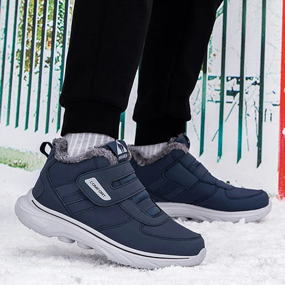 New Winter Men's Sneakers Thick Plush Warm Men's Snow Boots Lightweight Men's Ankle Boots Handmade Men's Outdoor Cotton Boots