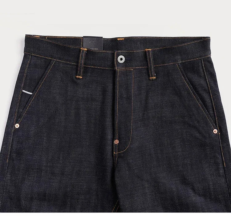 Denim Jeans Loose Straight Fit Heavyweight Raw Denim Pants