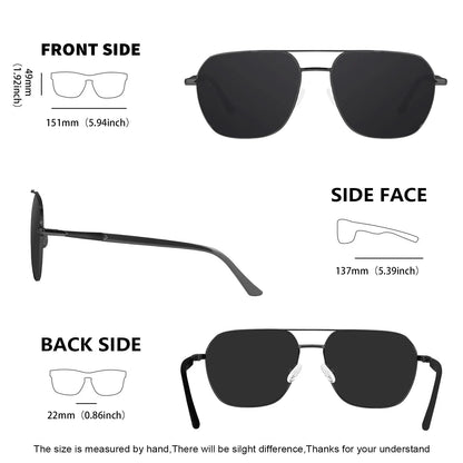 Polarized Sunglasses  for Men with Big Wide Heads Metal Glasses XXL Size Extra Large lentes de sol para hombre 8218