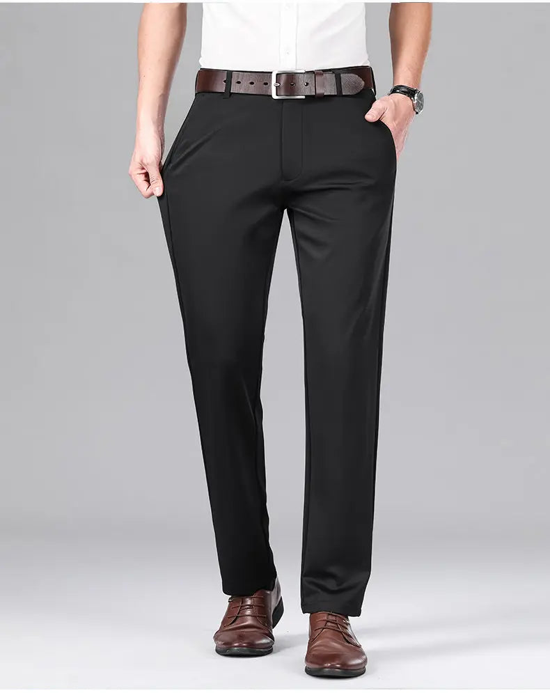 2026 Men's Stretch Dress Pants Classic Straight Fit Male Business Casual Suit Pants Korean Wrinkle Resistant Pants