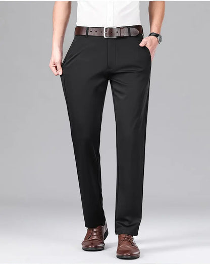 2026 Men's Stretch Dress Pants Classic Straight Fit Male Business Casual Suit Pants Korean Wrinkle Resistant Pants