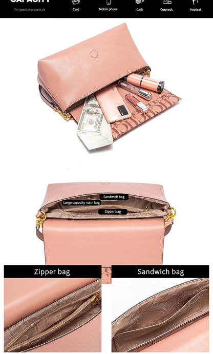 Classic New Solid Color Rectangular Women's Shoulder Bag Fashion Retro Party Multi Functional Occasion Chain Bag