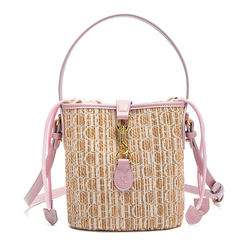 Summer New PP Grass Woven Handbag Holiday Phone Bag Women's Shoulder Bag