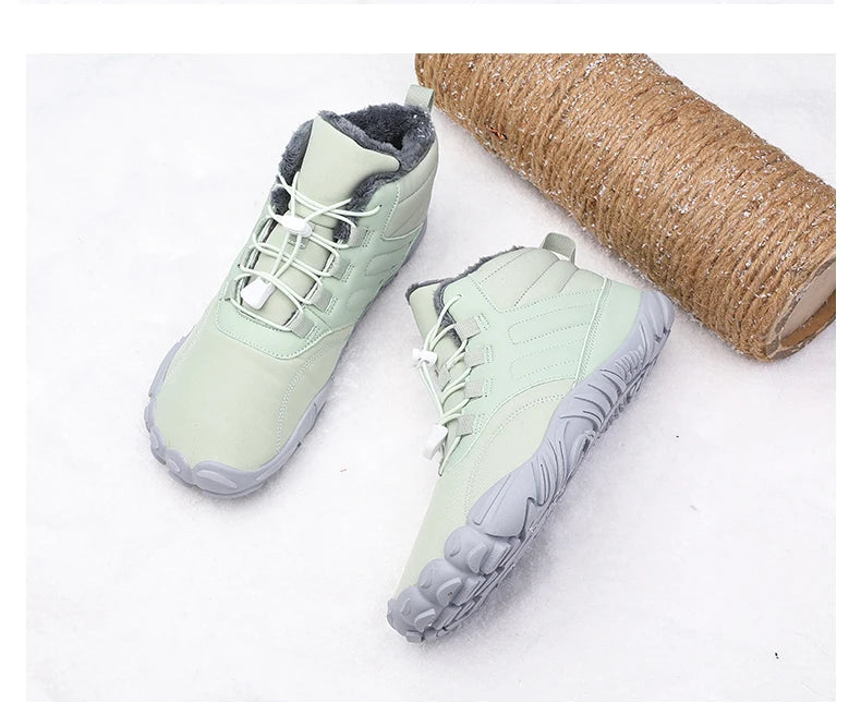 Snow Boots Men Winter Shoes Barefoot Ankle Boots 36-46 Couple Snow Shoes Outdoor Hiking Shoes Fur Warm Plush Boots