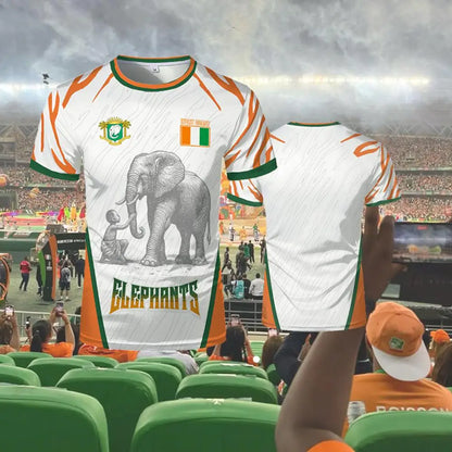 2025 New Ivory Coast Themed T-Shirt Outdoor Sports Breathable Quick-Drying Jersey Unisex Africa Cup Of Nations Fan Jersey