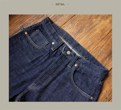WWII Model Wide Straight Jeans One Wash 14oz Selvedge Denim