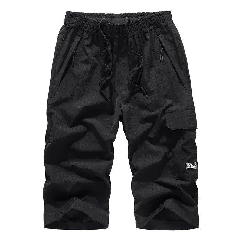 Mens Summer Shorts 2024 Large Size 5xl 6XL 7XL 8XL Quick Dry Breeches Bermuda Male Elastic Stretch Zipper Pocket Long Short Men