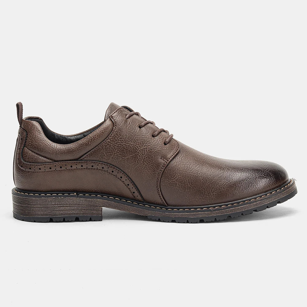 Men Casual Shoes Fashion Brand Comfortable 2025 Leather Shoes#KD826