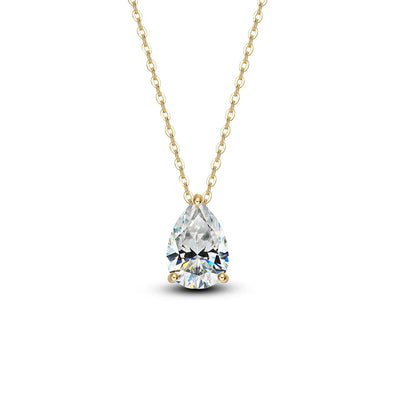 1-4carat Waterdrop Moissanite Pendant Necklace with Certificate S925 Silver Solitaire Pear Cut Lab Diamond Neckchain for Woman
