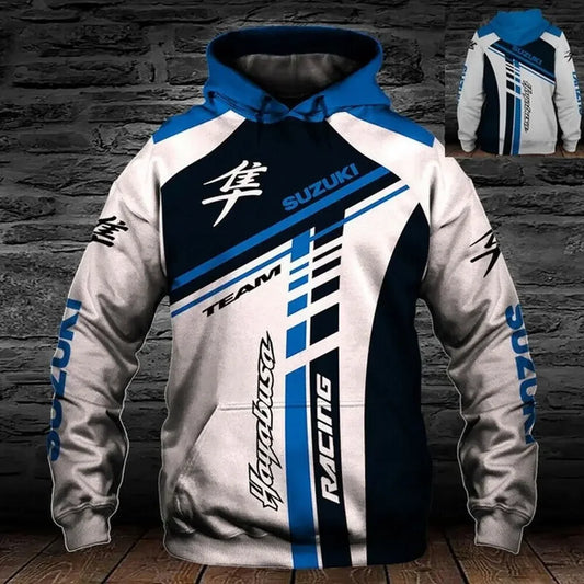2026 Spring and Autumn Sportswear 3D printed men's and women's hoodies Hip-Hop street fashion motorcycle clothing