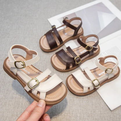Children's Summer Sandals Hollow-out Woven Fashion Girls Beach Sandals Simple Fashion Kids Causal Flats Shoes Size 26-36