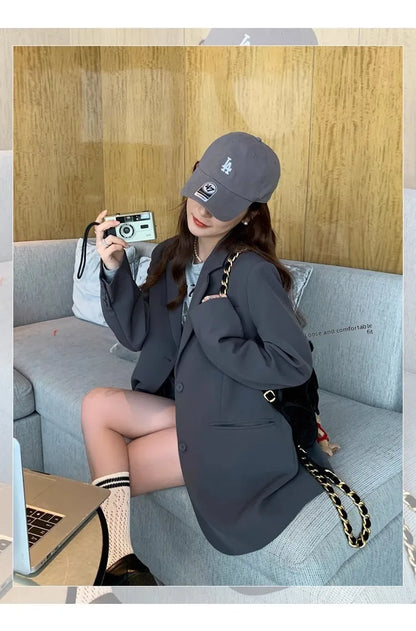 Ladies' Lazy Style Hot Sale Of The Season Early Autumn Korean Version Design Large Slit Small Size Suit Jacket Casual Elegant...