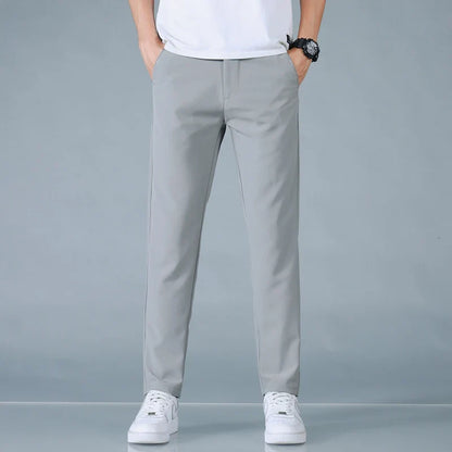 2025 Spring Summer Ultra-thin Men's Casual Pants Slim Straight Leg Elastic Waist Sports Jogging Trousers Fashion Men Golf Pants