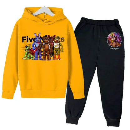 FNAF Five Nights At Freddys Sweatshirt Set Fleece Kids Sweatpants Boys Jacket Girls Clothes Spring Autumn Hoodie Birthday Gift