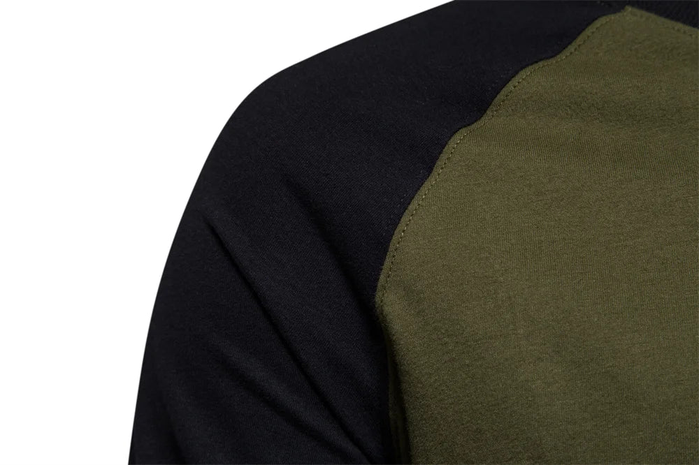 T-shirts 100% Cotton Long Sleeve O-neck Pactwork Casual T shirts for Men New Spring Designer Tees Men Clothing