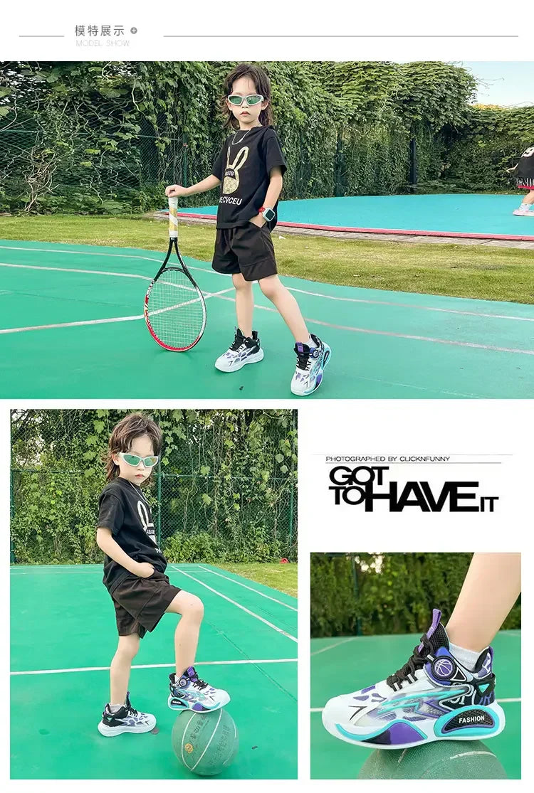 Kids Sneakers Breathable Mesh Sports Shoes for Children Boys Lightweight Basketball Shoes 2025 New Casual Sneakers Boys Trainers