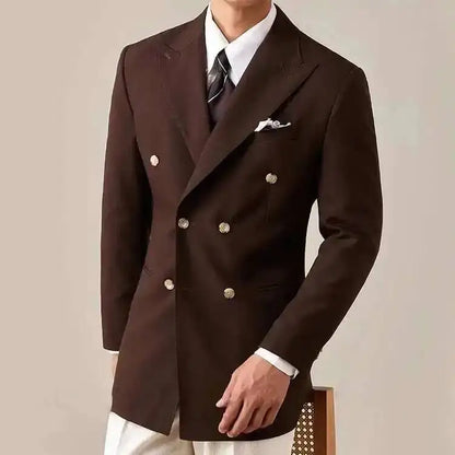 Spring Jacket Men Blazer Masculino Slim Fit Blazer Hombre Lapel Collar Casual Business Italian Style Double Breasted Blazer Men