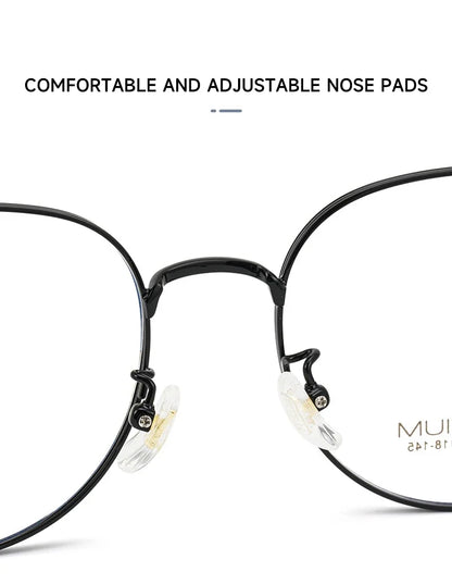 Simple Fashion Large Frame Titanium Design Women Anti-blue Light Reading Glasses Men Customized Prescription 02-K5012