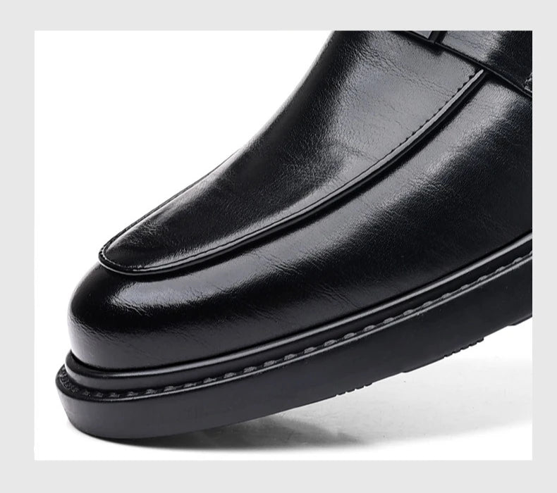 Spring Autumn New Black Dress Shoes for Men Business Designer Cow Leather Shoes Male Fashion British Style Casual Shoe Man