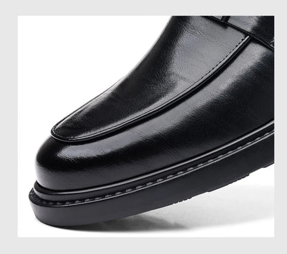Spring Autumn New Black Dress Shoes for Men Business Designer Cow Leather Shoes Male Fashion British Style Casual Shoe Man