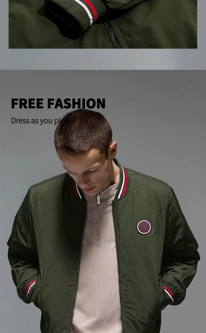 Men's Jacket Casual American Street Classic Badge Design Men's Coat Autumn Fashion Versatile Windproof Thin Men's Jacket