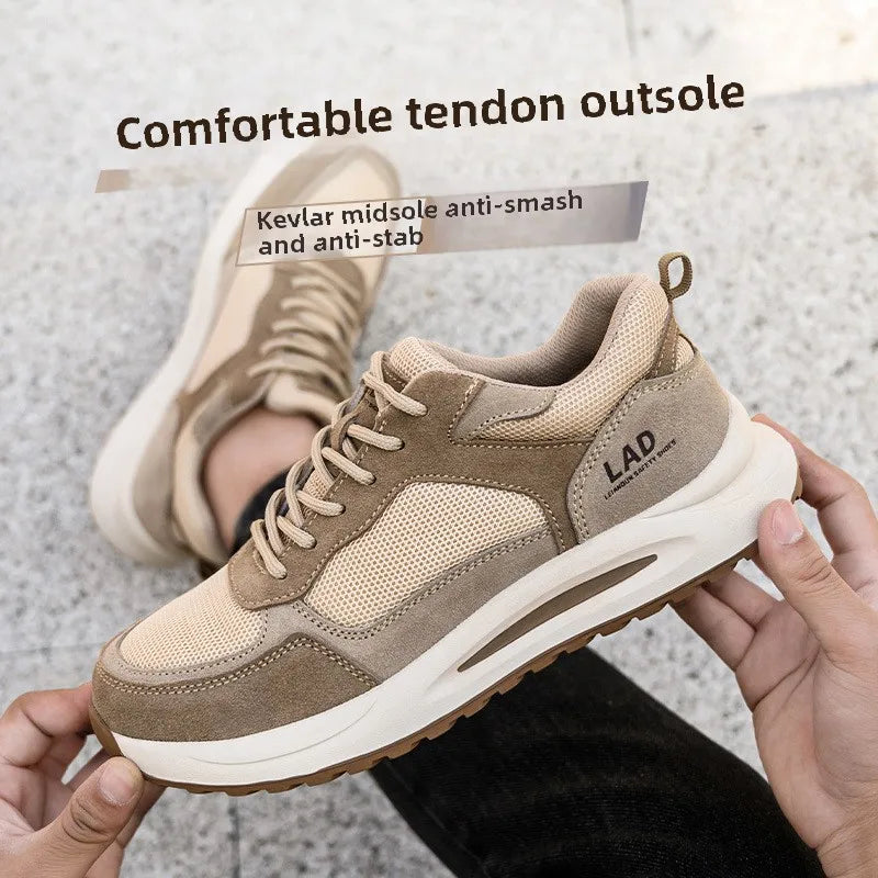 light summer safety shoes for men breathable work shoes odor proof work boots with steel toe cap construction protection shoes