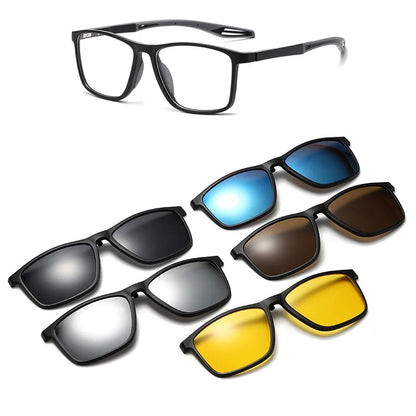 New Magnetic Clip-On Polarized Sunglasses Men Driving Night Vision Anti Blue Light Reading Glasses Women Prescription 3310