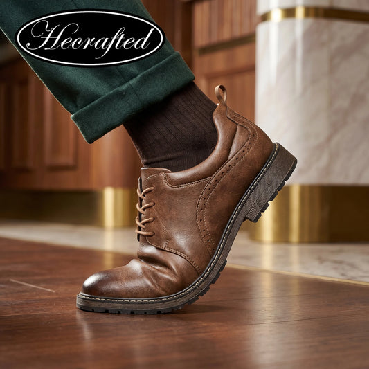 Men Shoes Brand 2026 Fashion Comfortable Leather Shoes Men