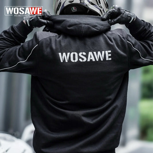WOSAWE Motorcycle Hoodie Reflective Motocross Clothing Men Motorcycle Jacket Winter Warm Inner Liner Motorcycle Jackets