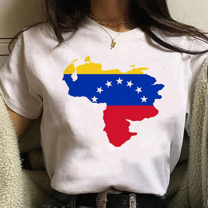 Venezuela T Shirt Women Harajuku Comic Designer Tshirt Female Anime Manga Designer Clothing Women Clothing